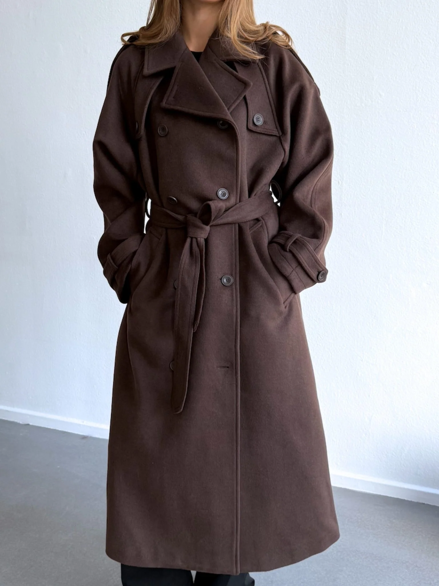 BEA WOOL COAT - BROWN - Image 6