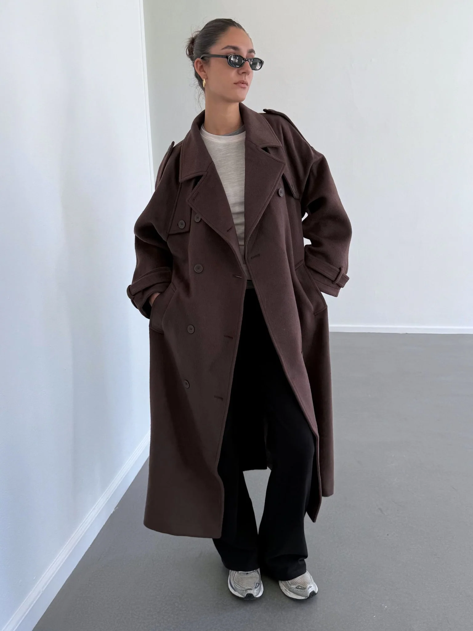 BEA WOOL COAT - BROWN - Image 8