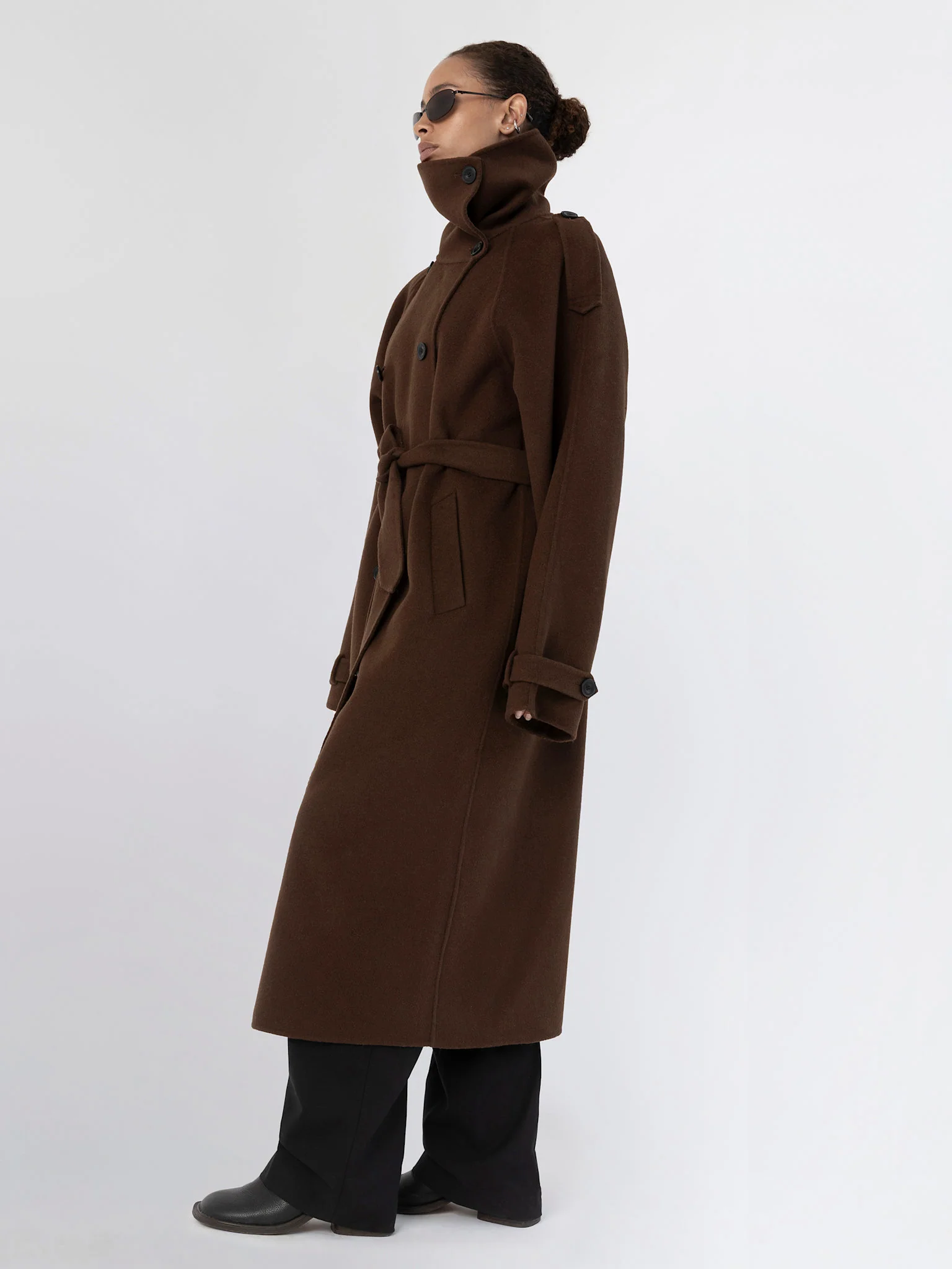 BELLO WOOL COAT - BROWN - Image 3