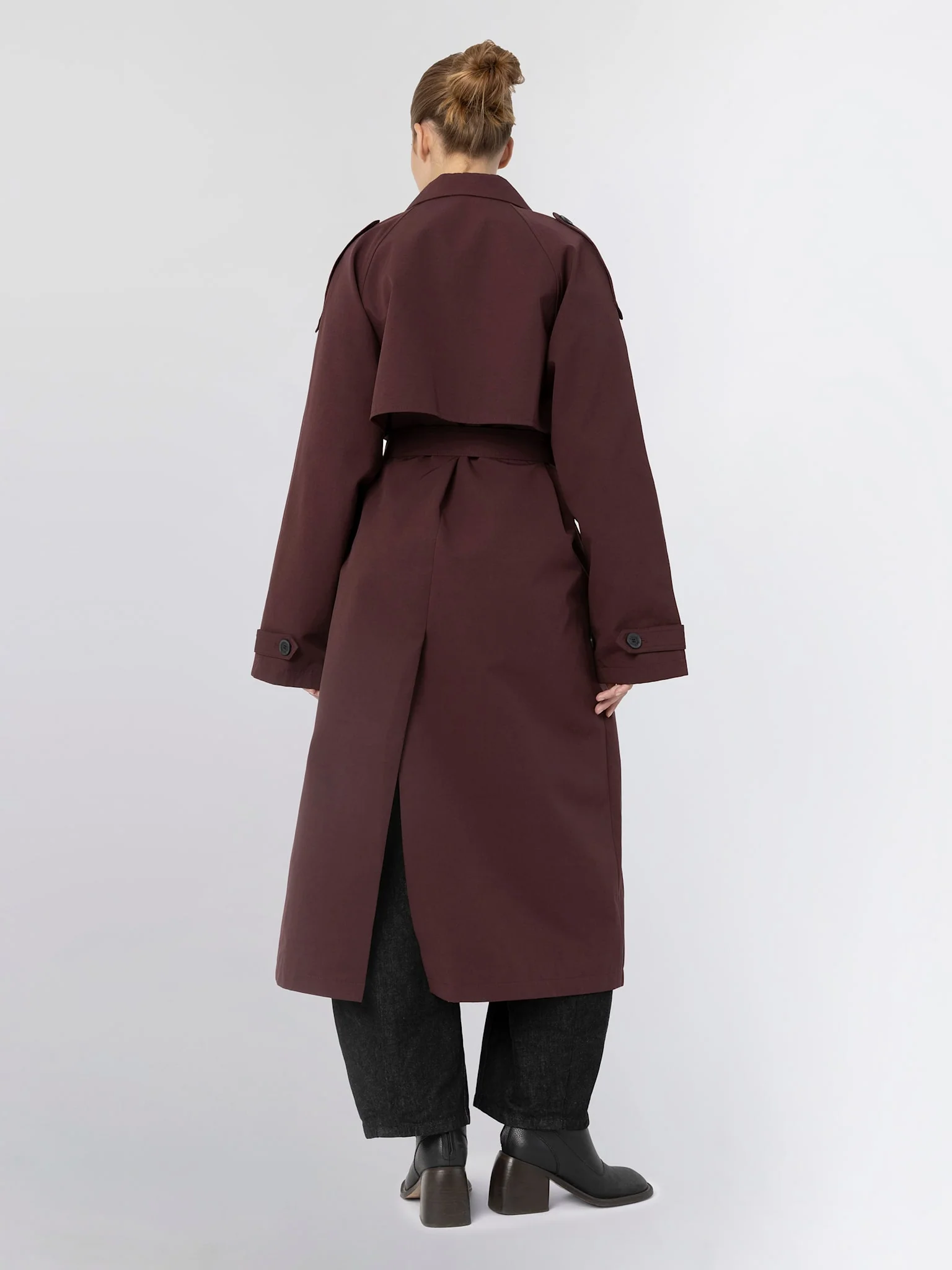 BOBBY CANVAS COAT - BURGUNDY - Image 5