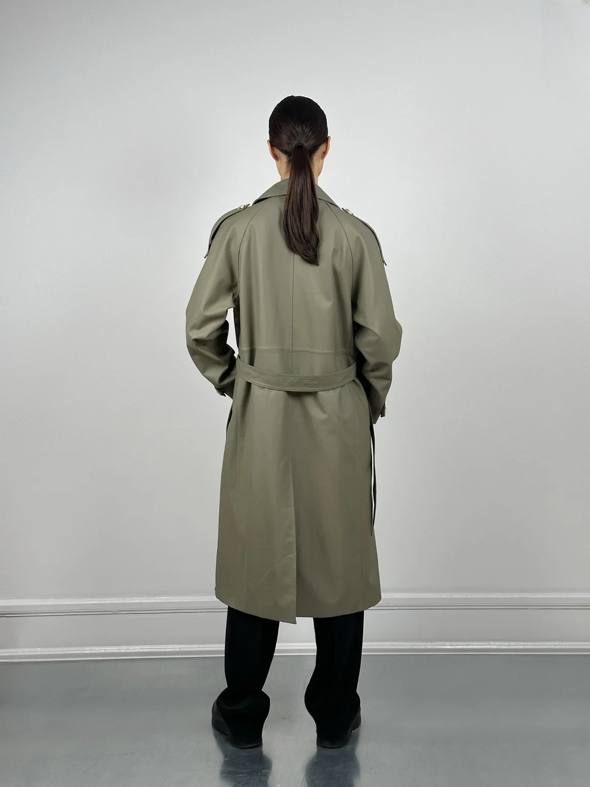 BOBBY LEATHER COAT- GREEN - Image 5