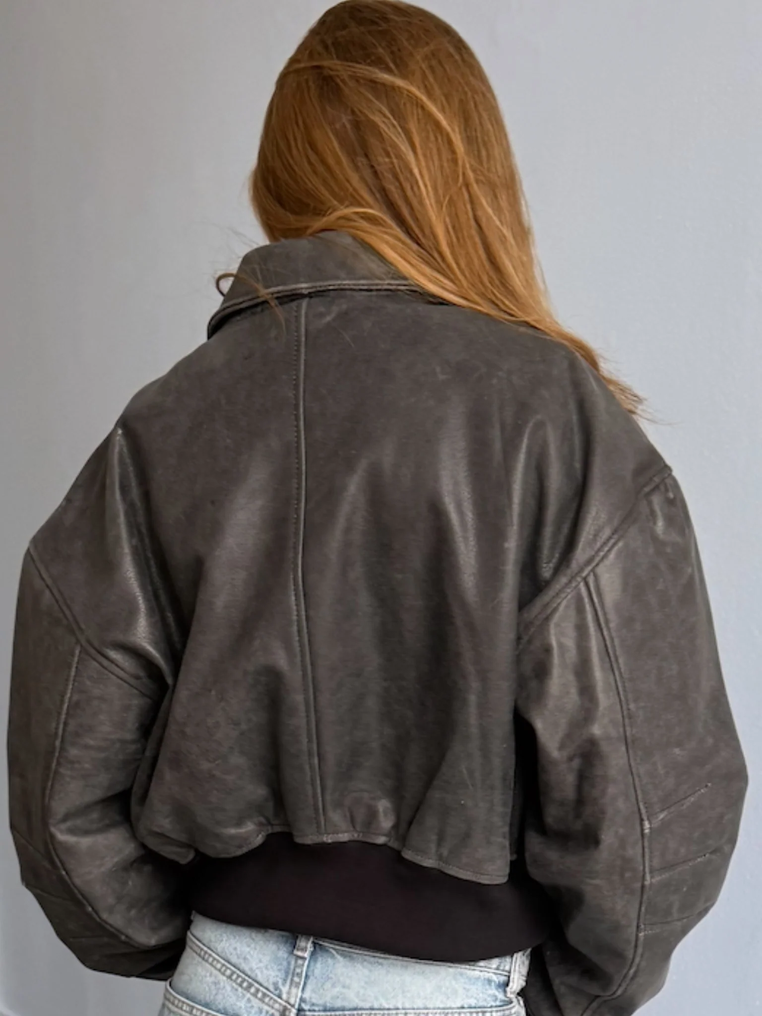 BONNIE CROPPED BOMBER - BLACK - Image 6