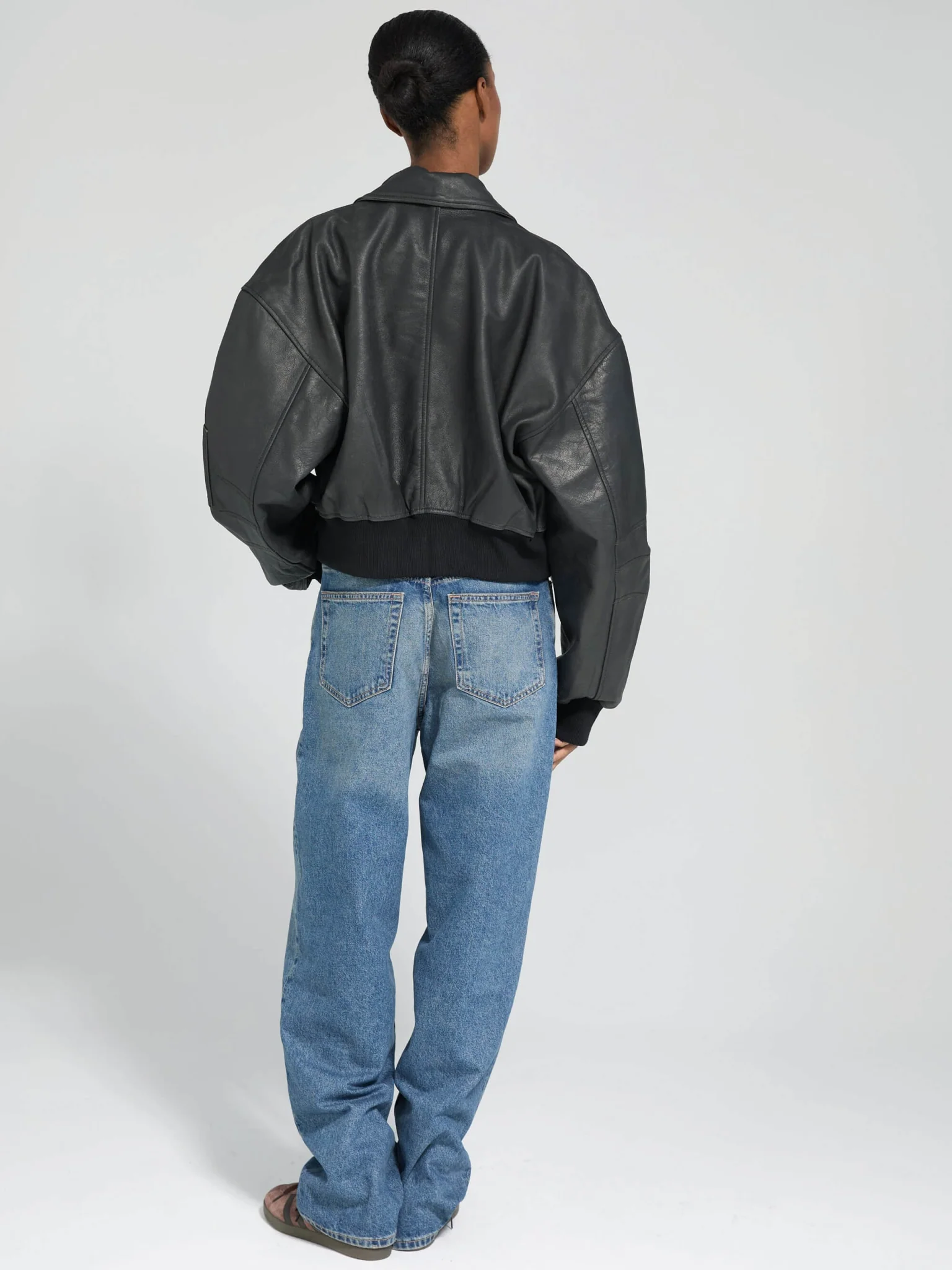 BONNIE CROPPED BOMBER - BLACK - Image 8