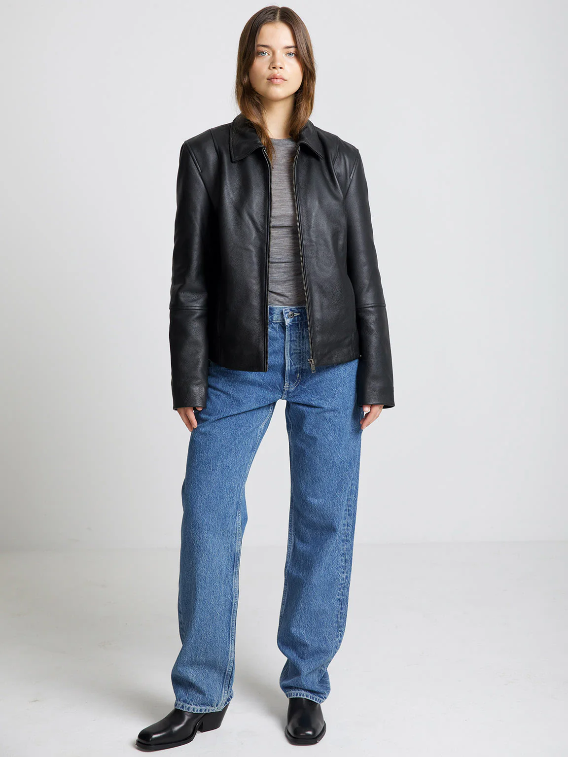 CAROL LEATHER JACKET - BLACK - Image 3