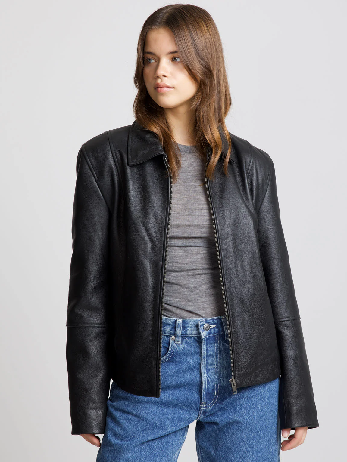 CAROL LEATHER JACKET - BLACK - Image 4