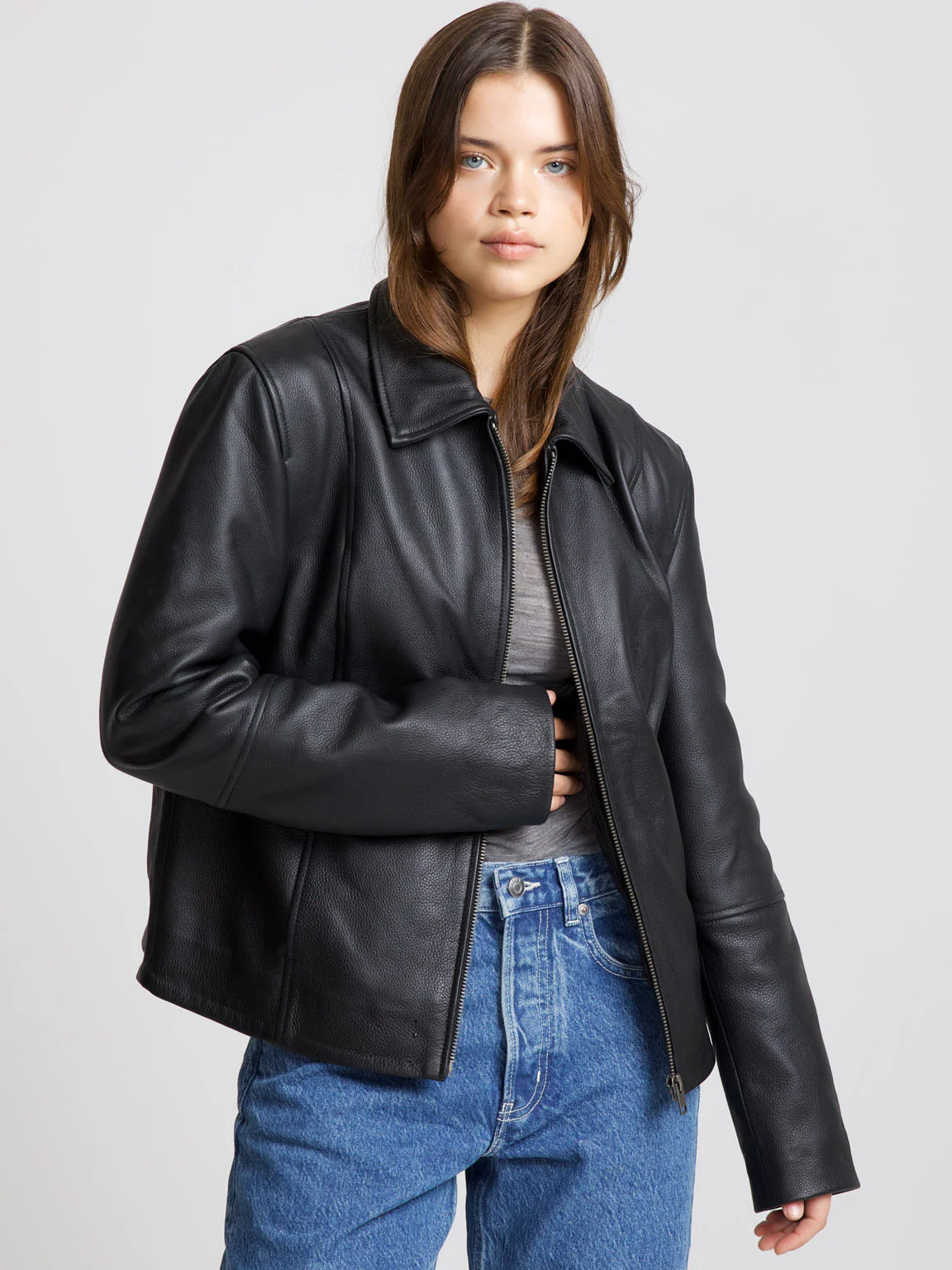 CAROL LEATHER JACKET - BLACK - Image 6
