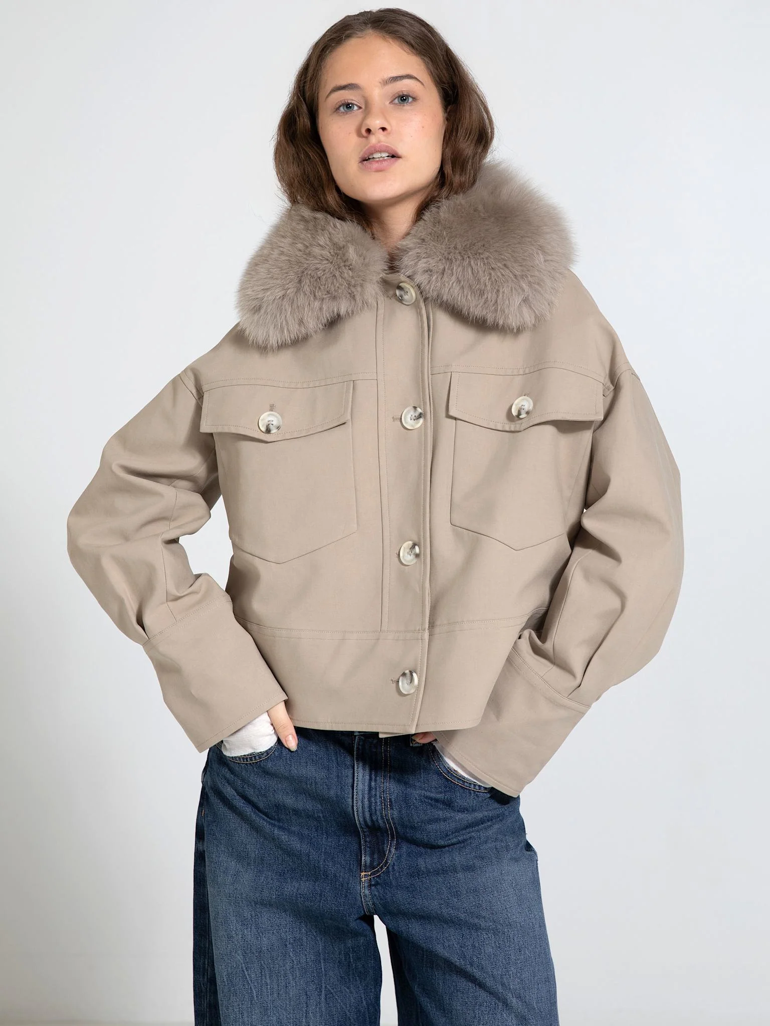 CHARLIE CANVAS JACKET - BEIGE - Image 3