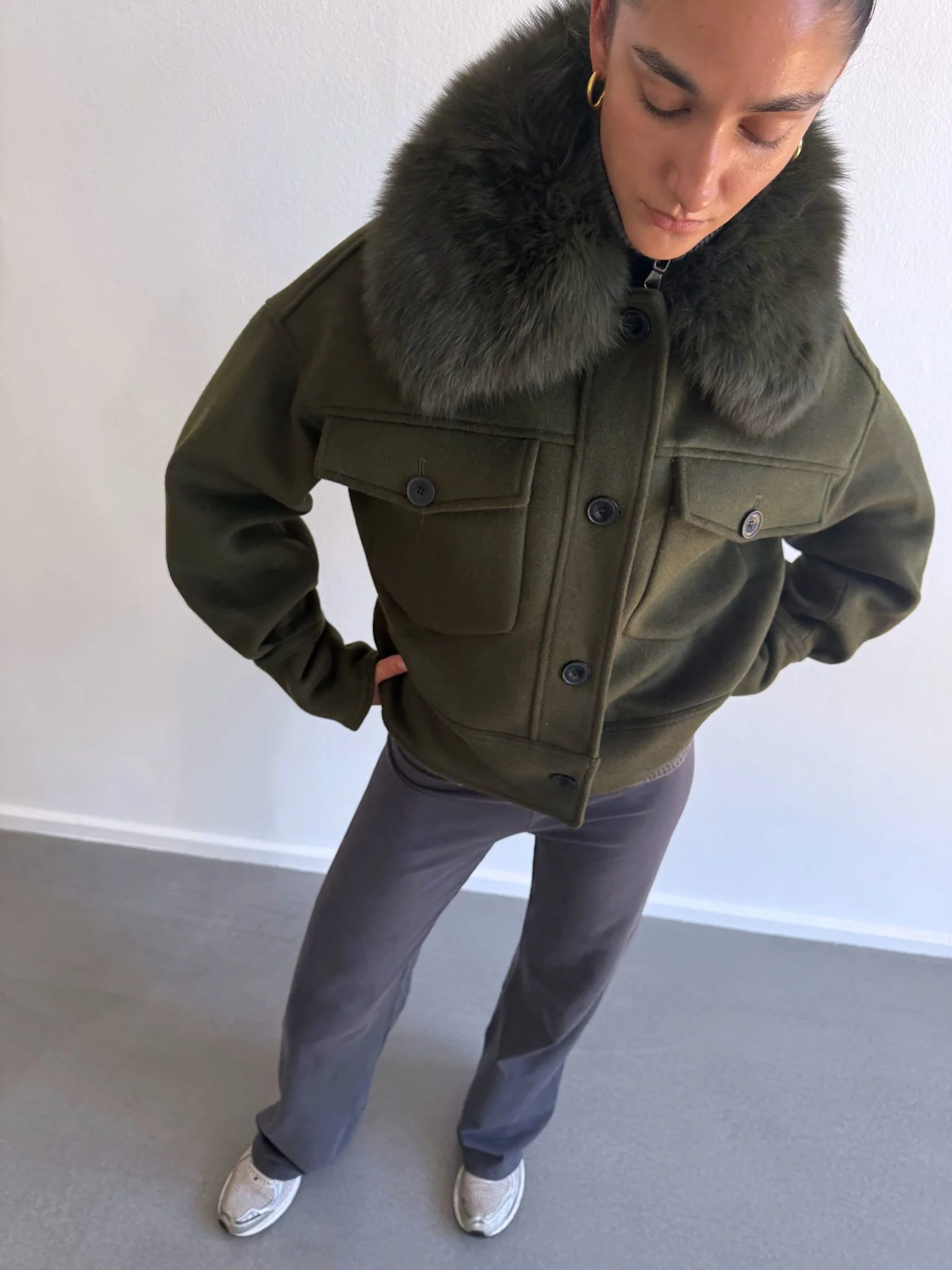 CHARLIE WOOL JACKET - DARK GREEN - Image 3