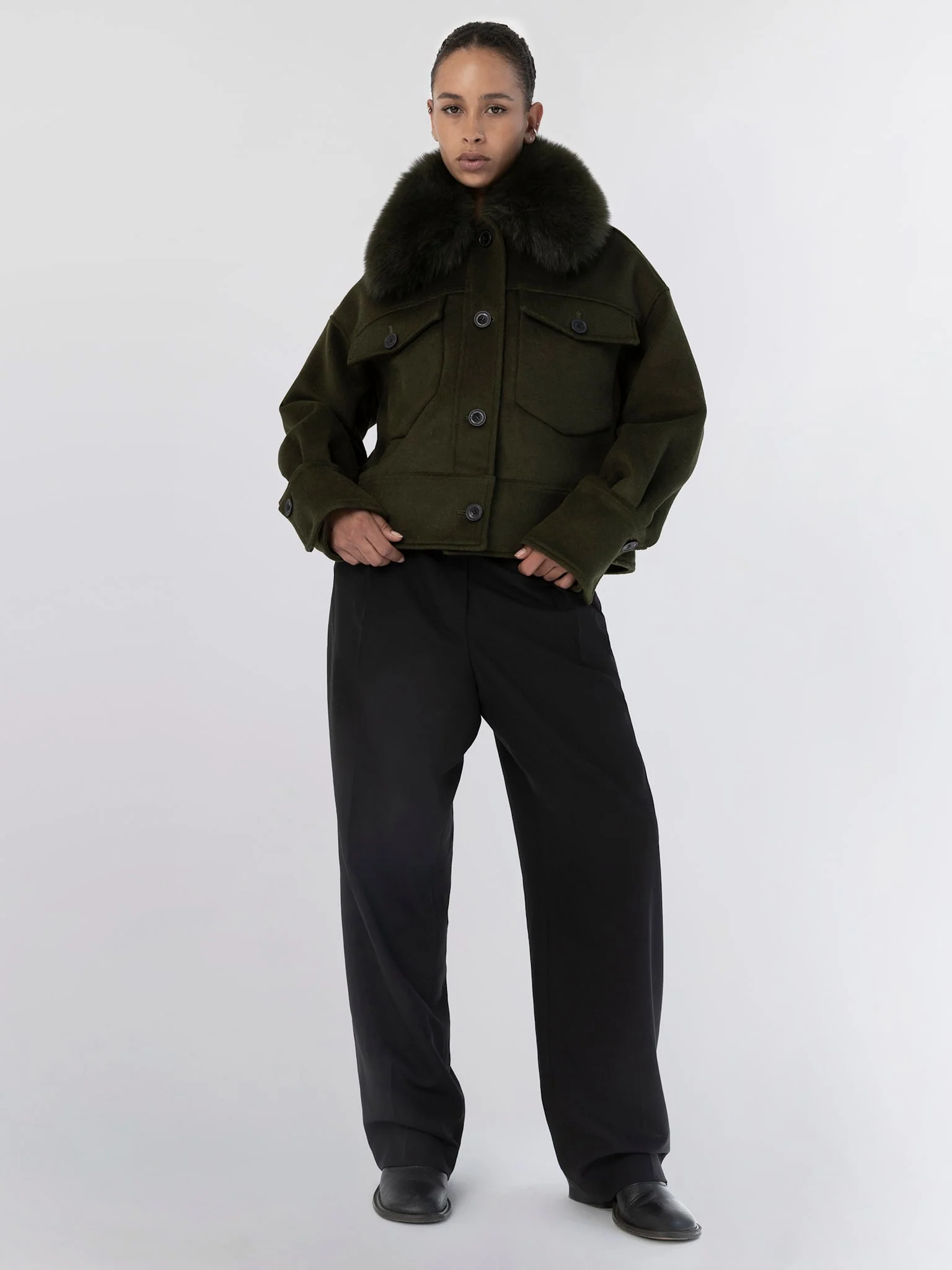 CHARLIE WOOL JACKET - DARK GREEN - Image 5