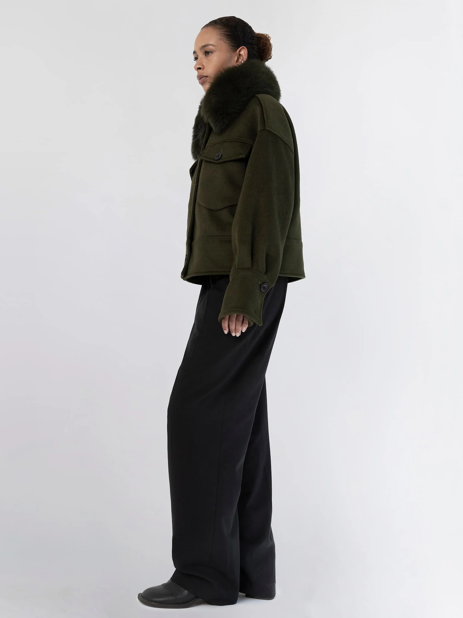 CHARLIE WOOL JACKET - DARK GREEN - Image 6
