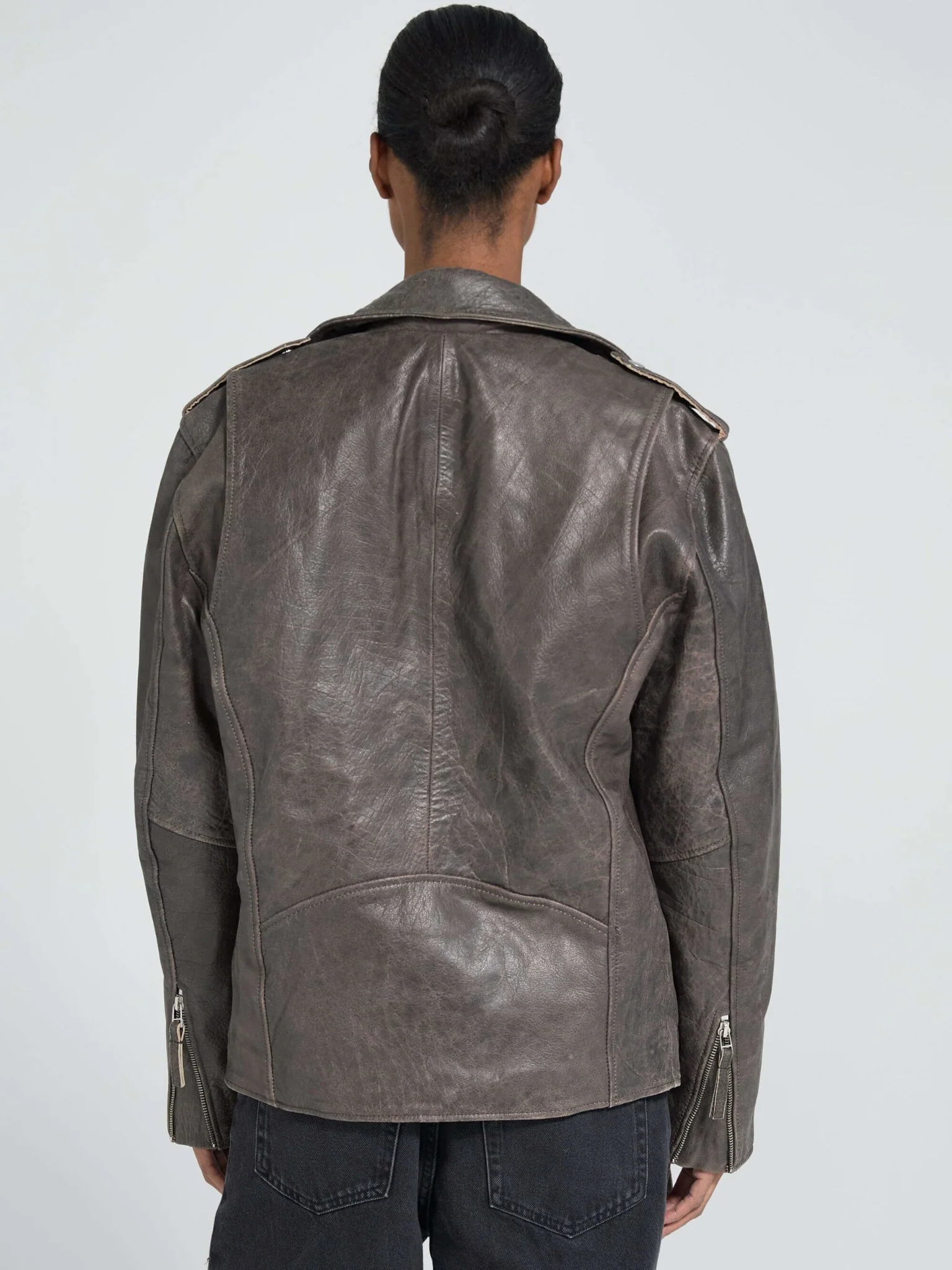 DODGE BIKER JACKET - BROWN - Image 4