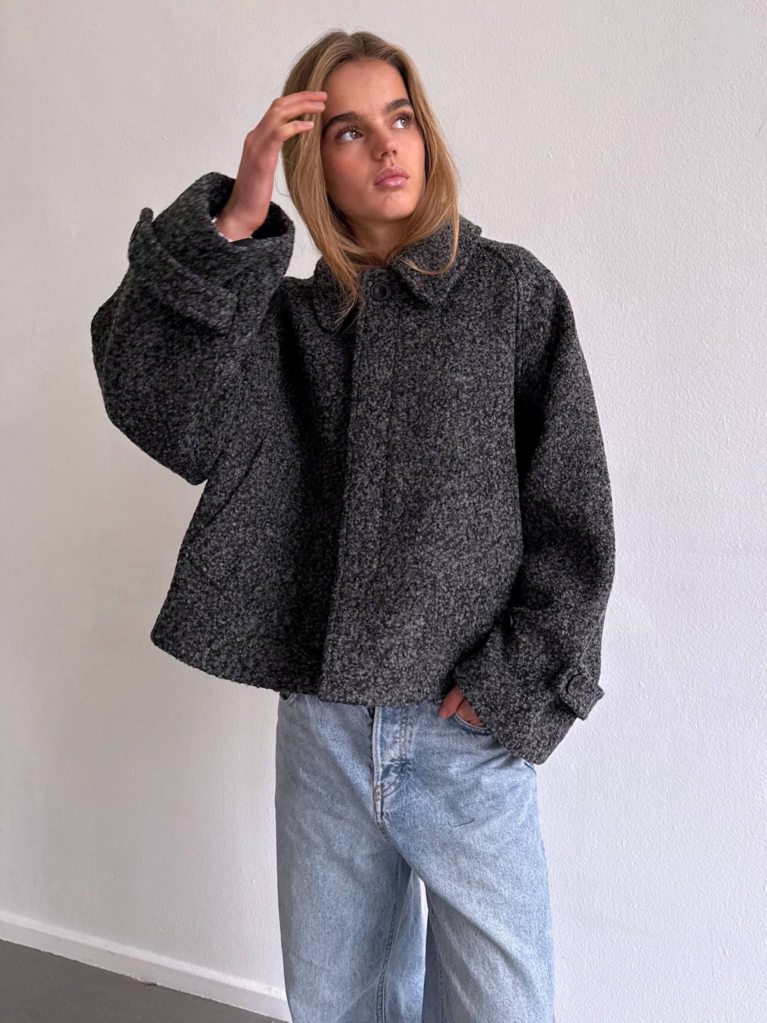 GIA BOUCLE JACKET - BLACK GREY - Image 4