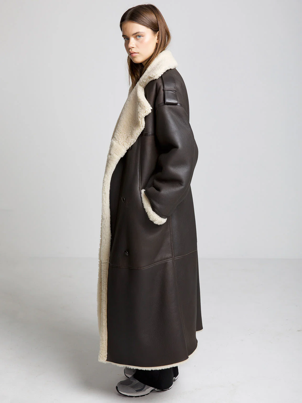 HARPER COAT - BROWN W/ CREME - Image 3