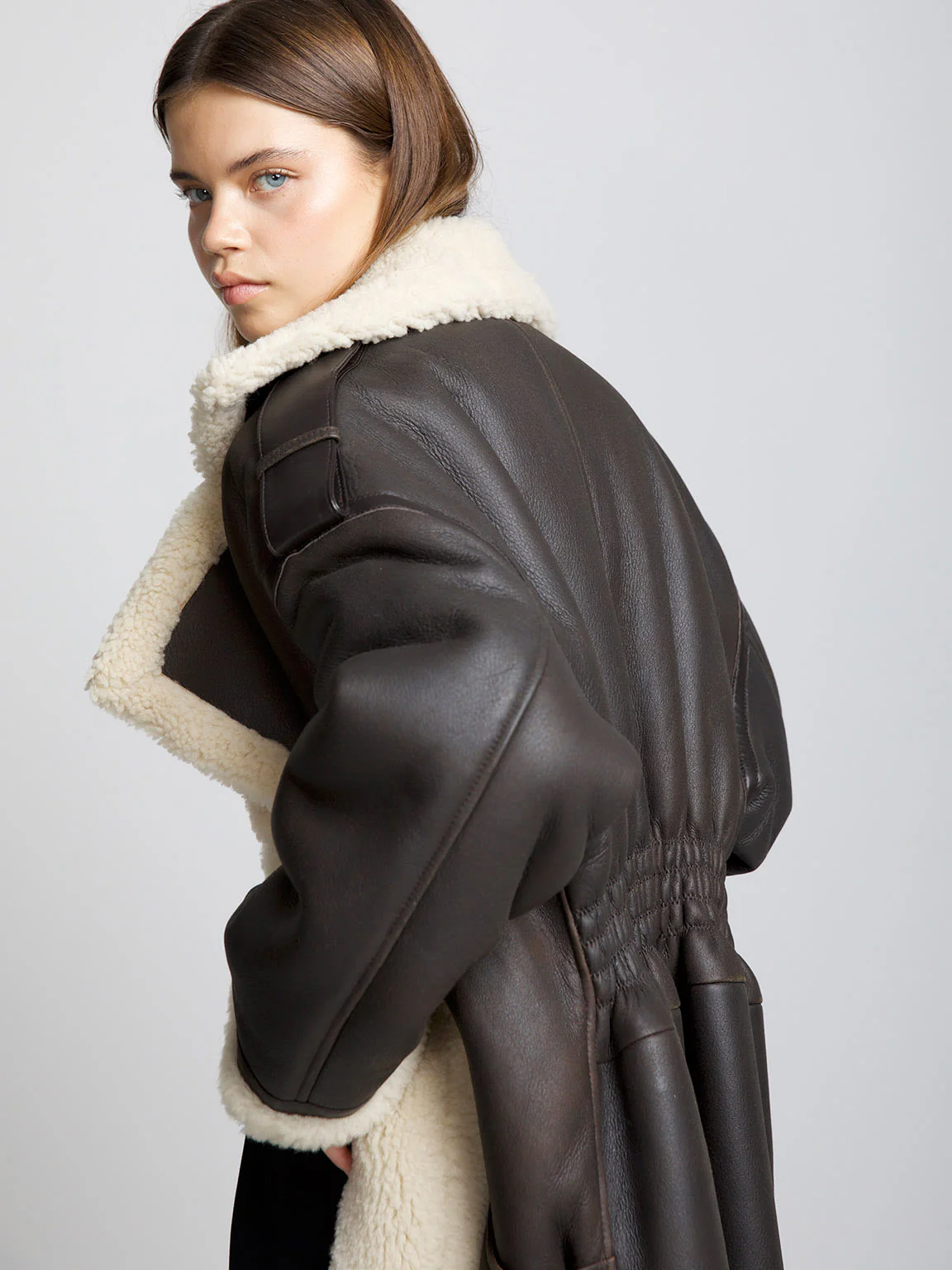 HARPER COAT - BROWN W/ CREME - Image 4
