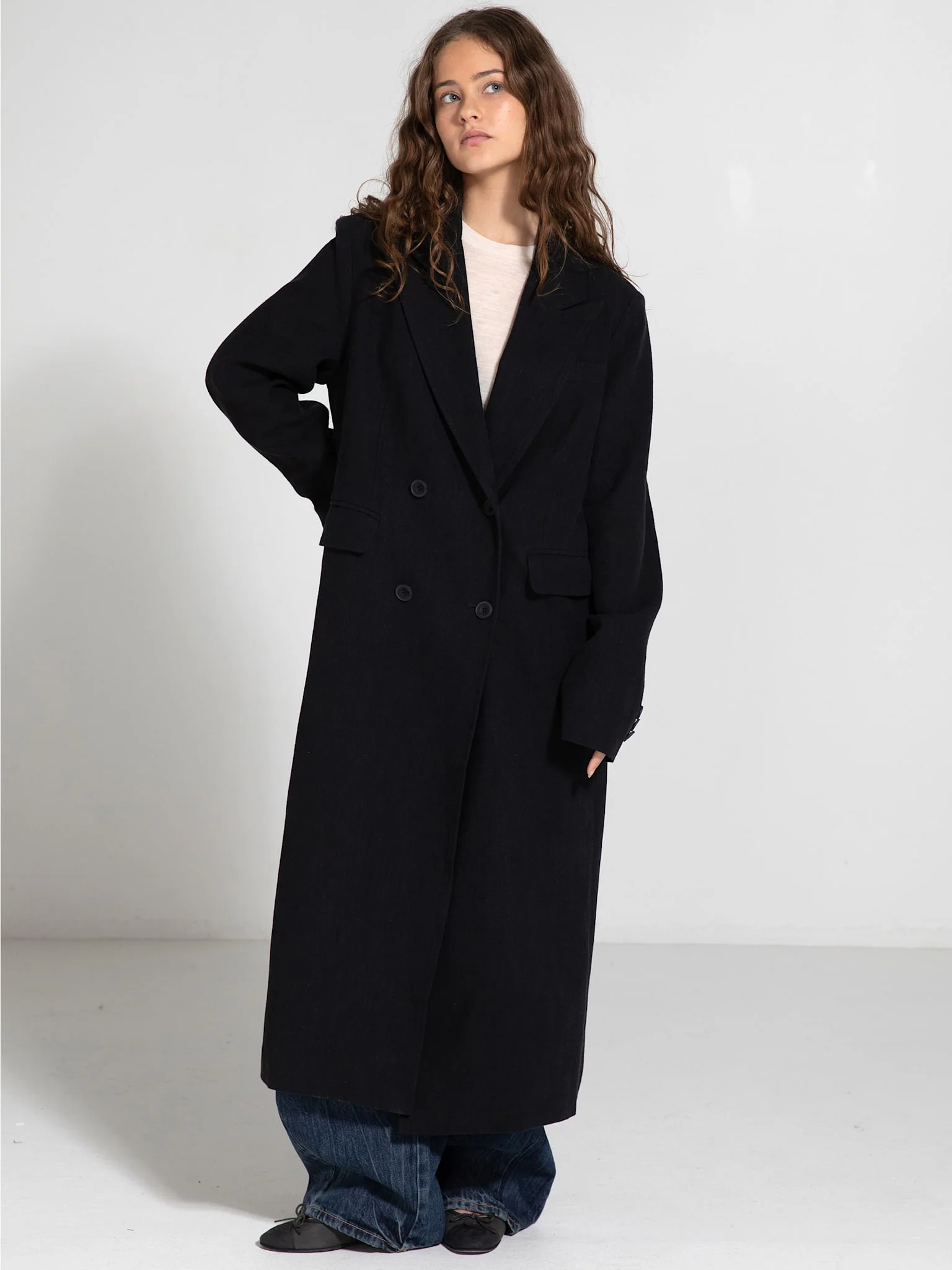 HARVEY LINEN COAT - BLACK - Image 3
