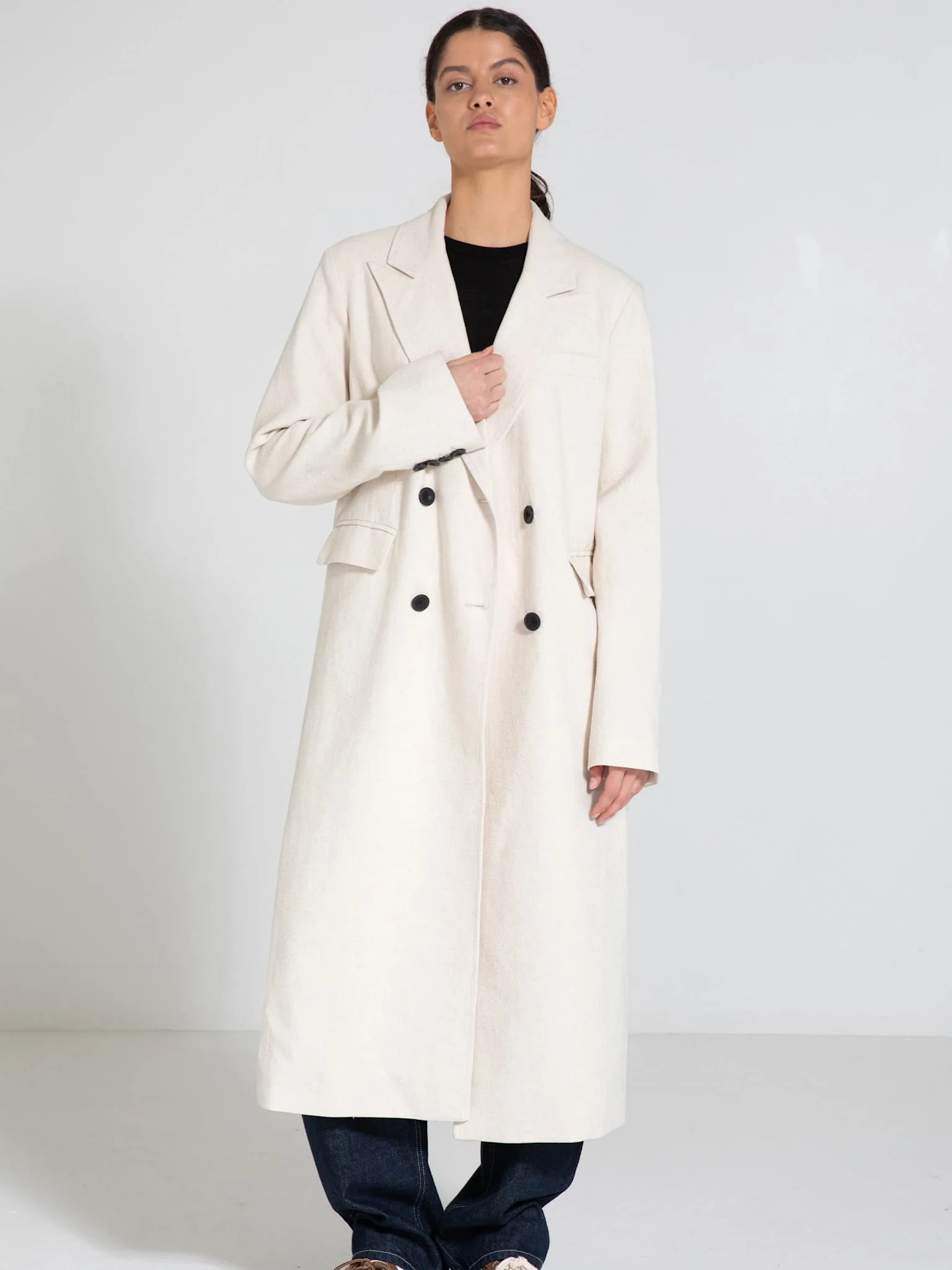 HARVEY LINEN COAT - CREME - Image 3