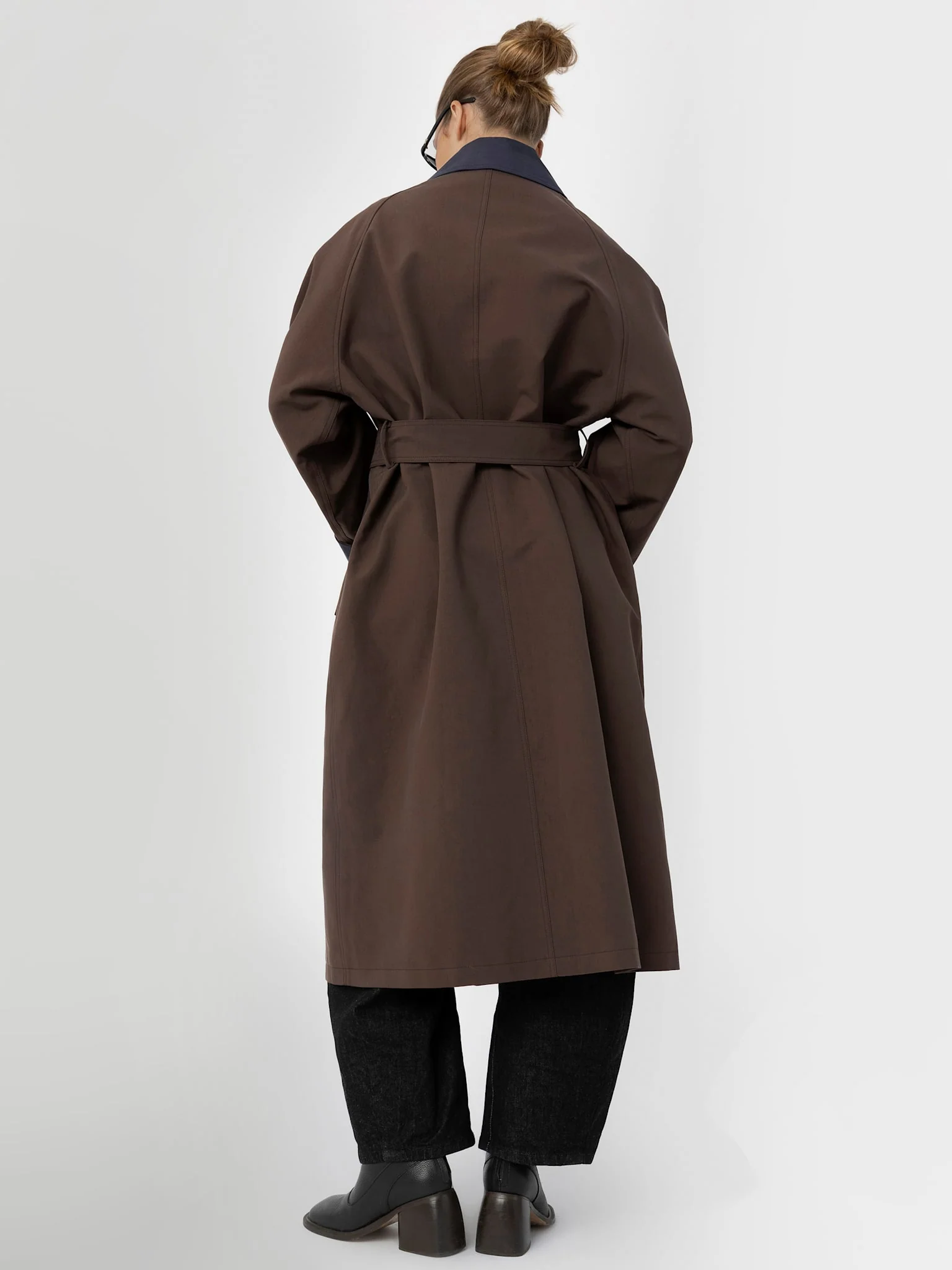 JOEL CANVAS COAT - BROWN/NAVY - Image 4