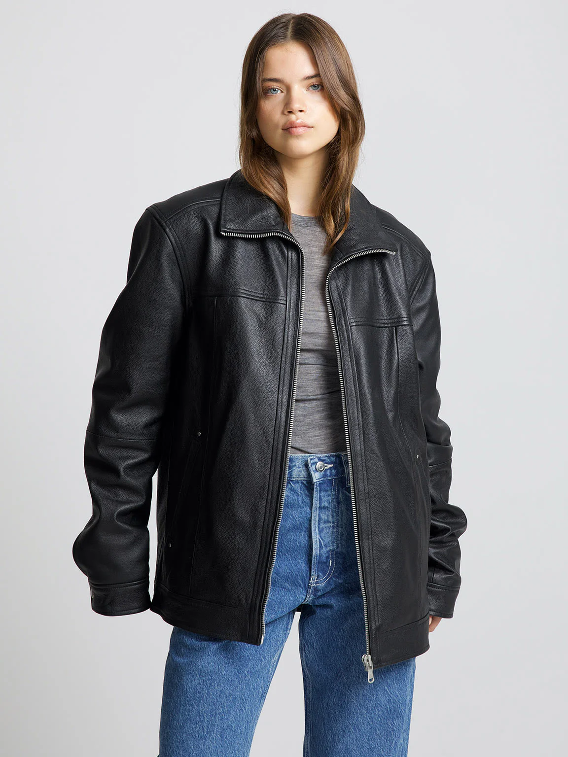 KARO LEATHER JACKET - BLACK - Image 3