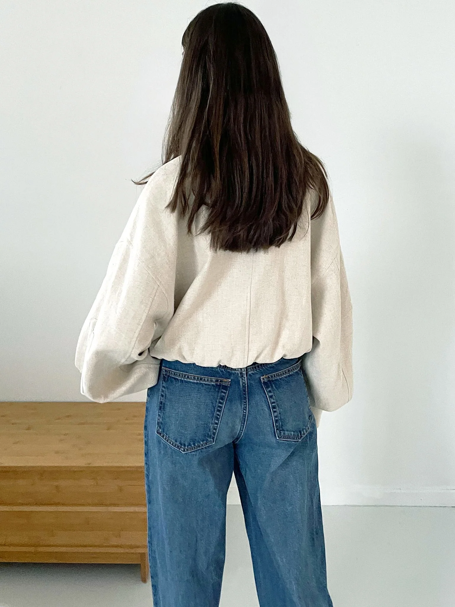 KIAN LINEN BOMBER - CREME - Image 5