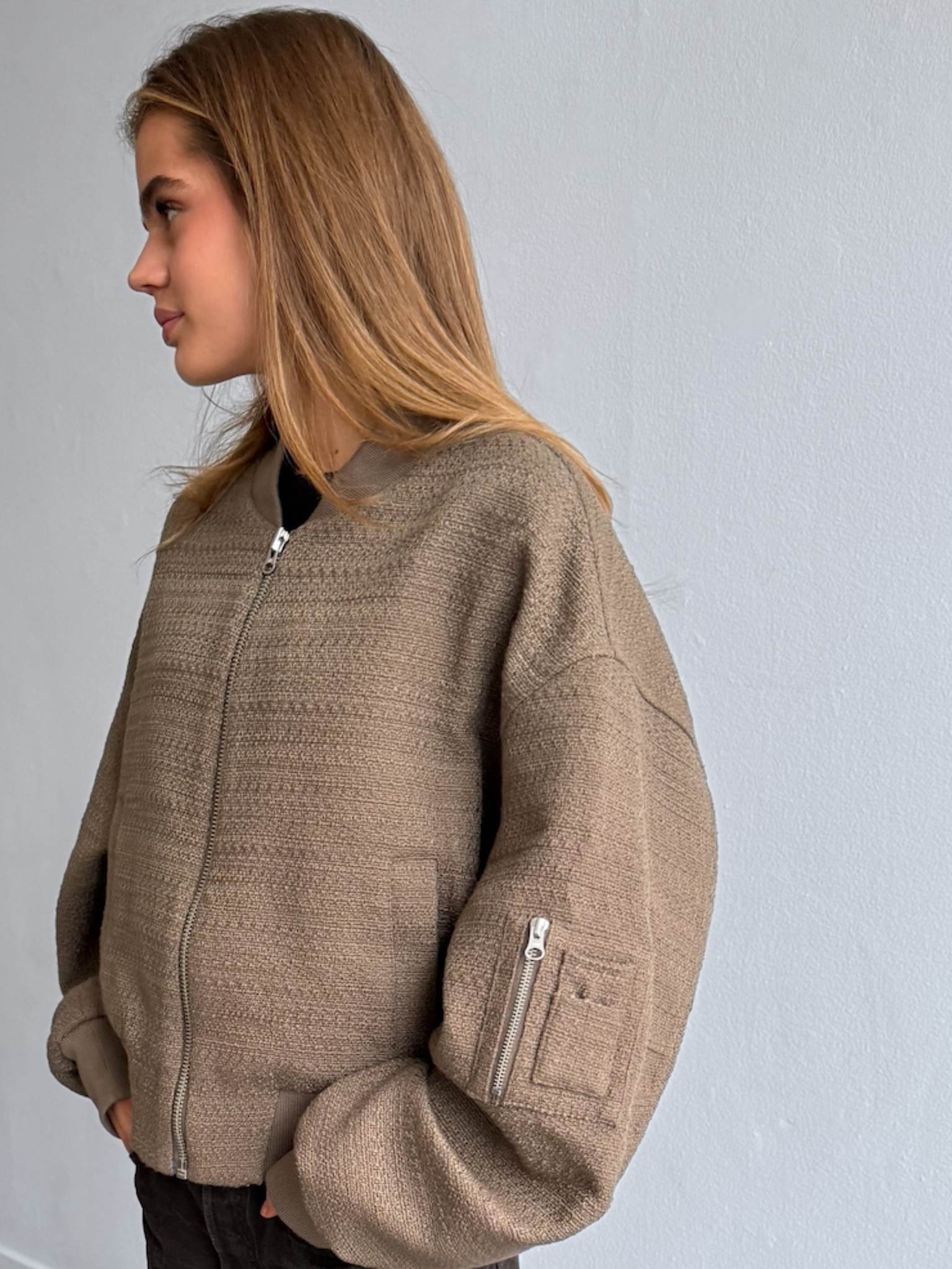 KIAN TWEED BOMBER - ARMY - Image 5