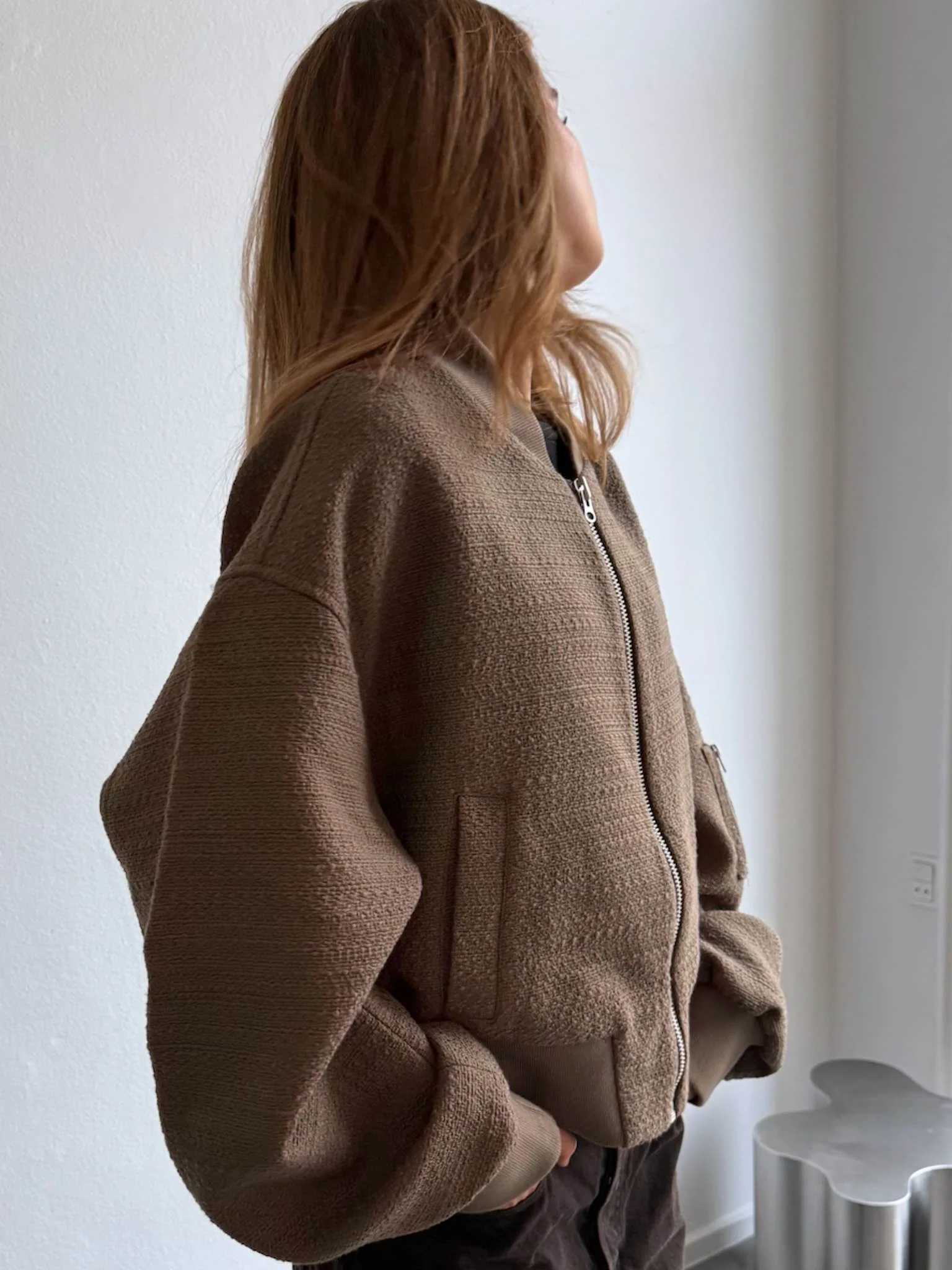 KIAN TWEED BOMBER - ARMY - Image 6