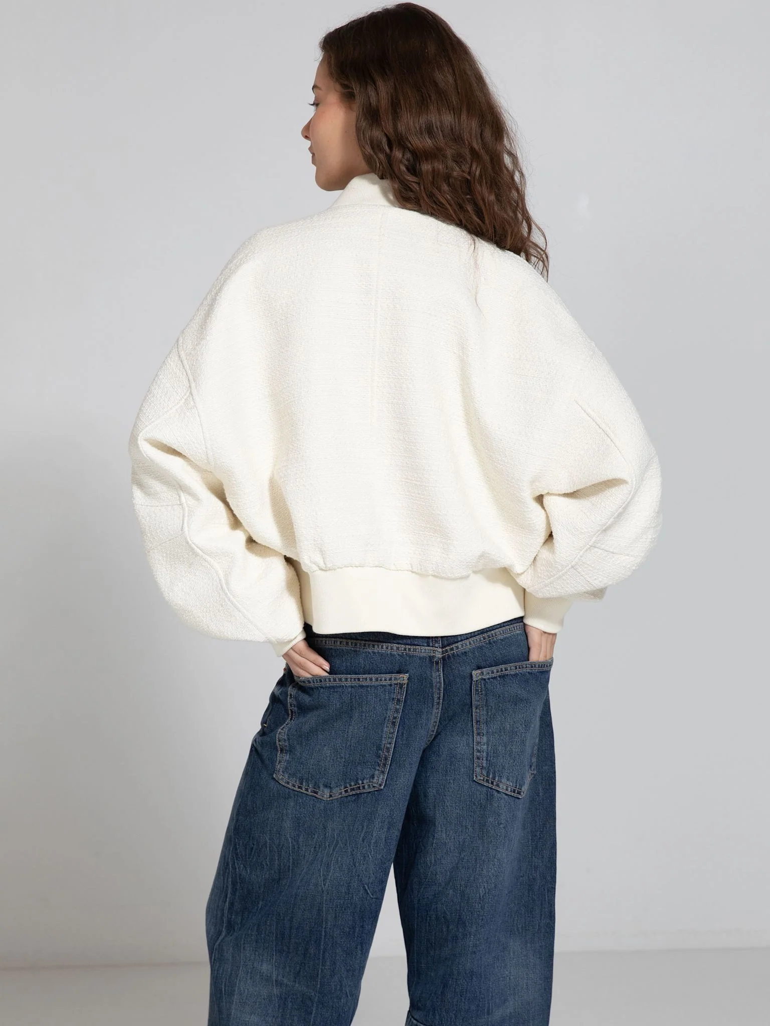 KIAN TWEED BOMBER - CREME - Image 5