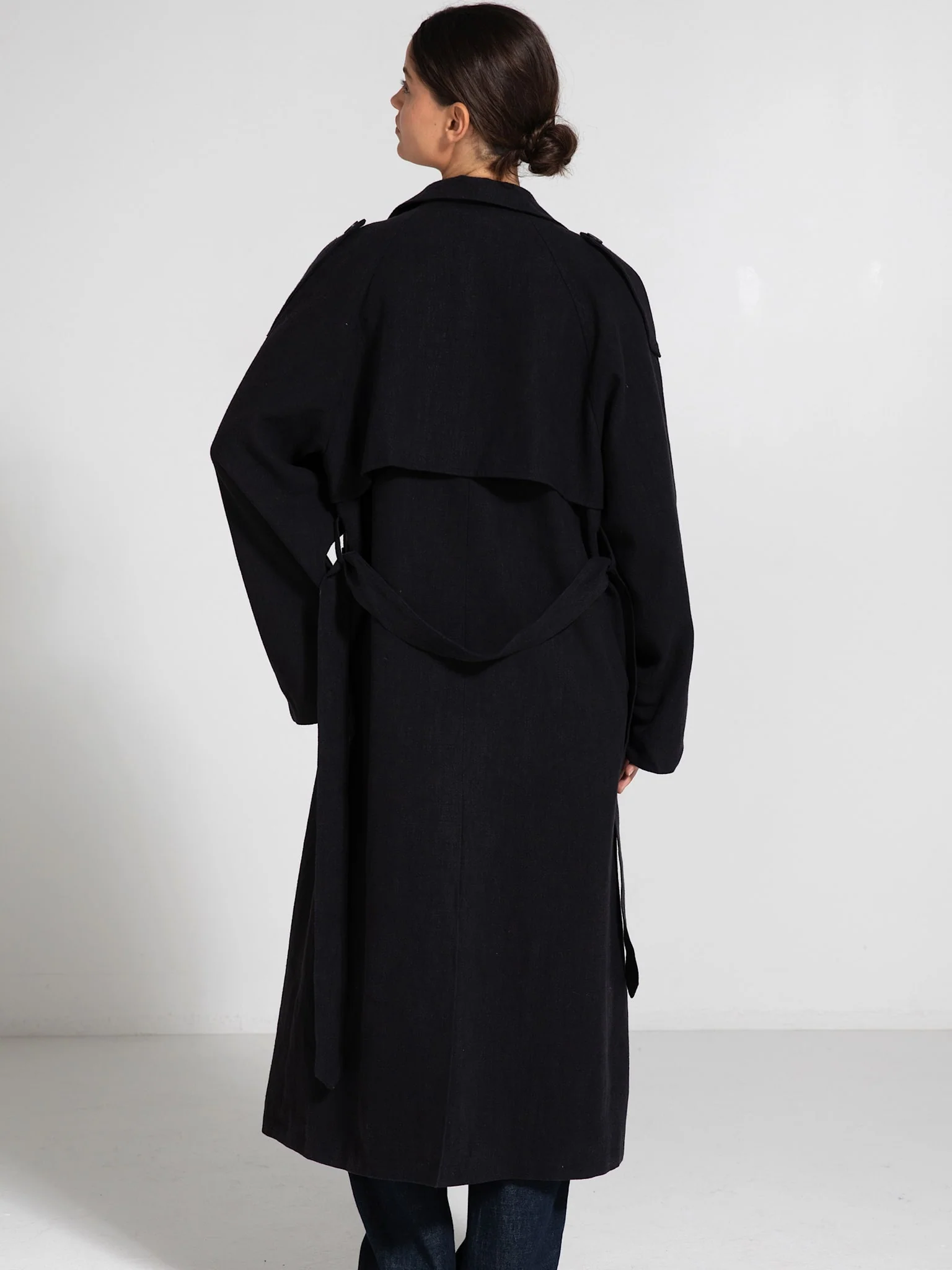 KIRA LINEN COAT - BLACK - Image 5