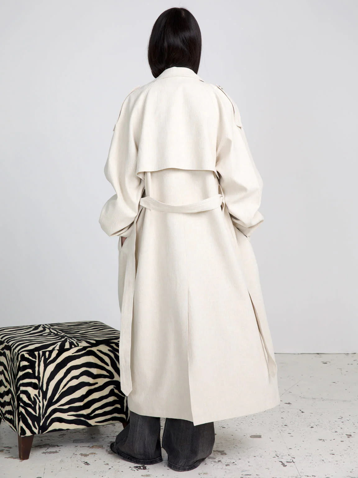 KIRA LINEN COAT - CREME - Image 4