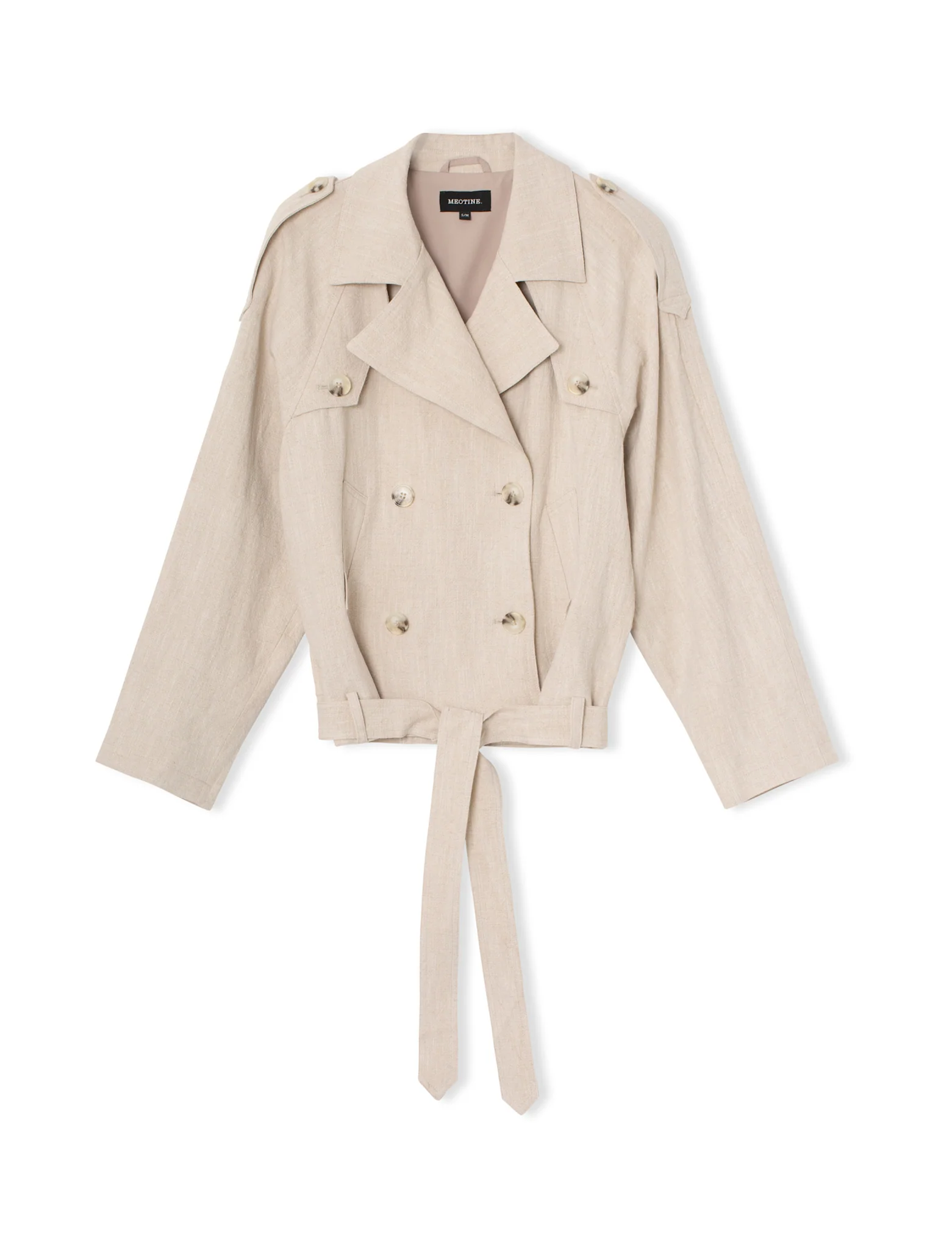 KIRA LINEN JACKET - CREME - Image 4