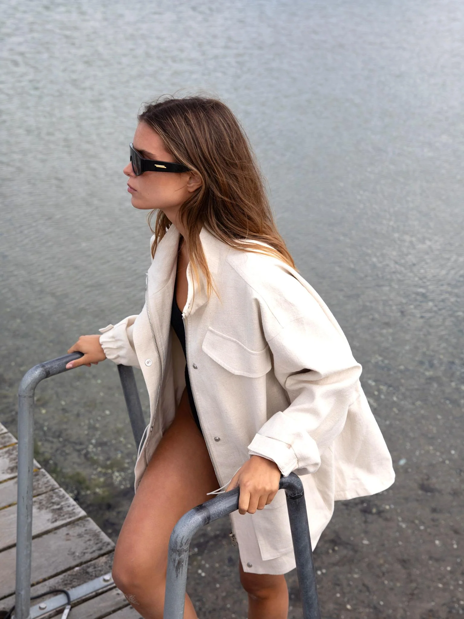 TRACY LINEN JACKET - CREME - Image 3