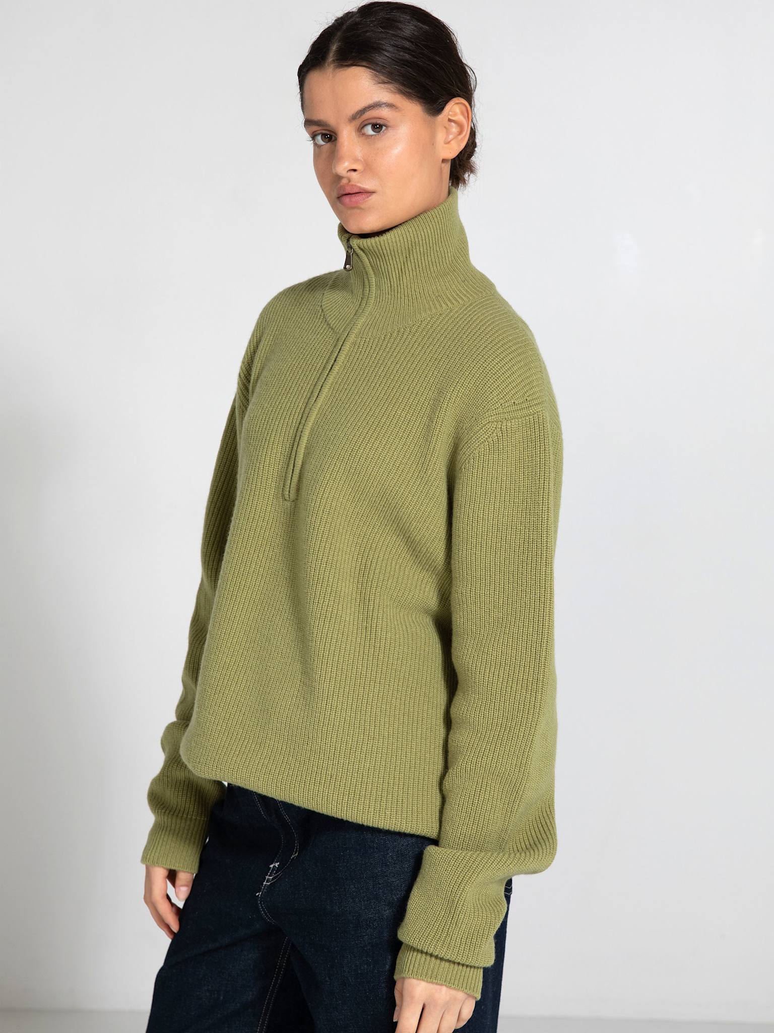 UMA ZIP KNIT - GREEN - Image 3