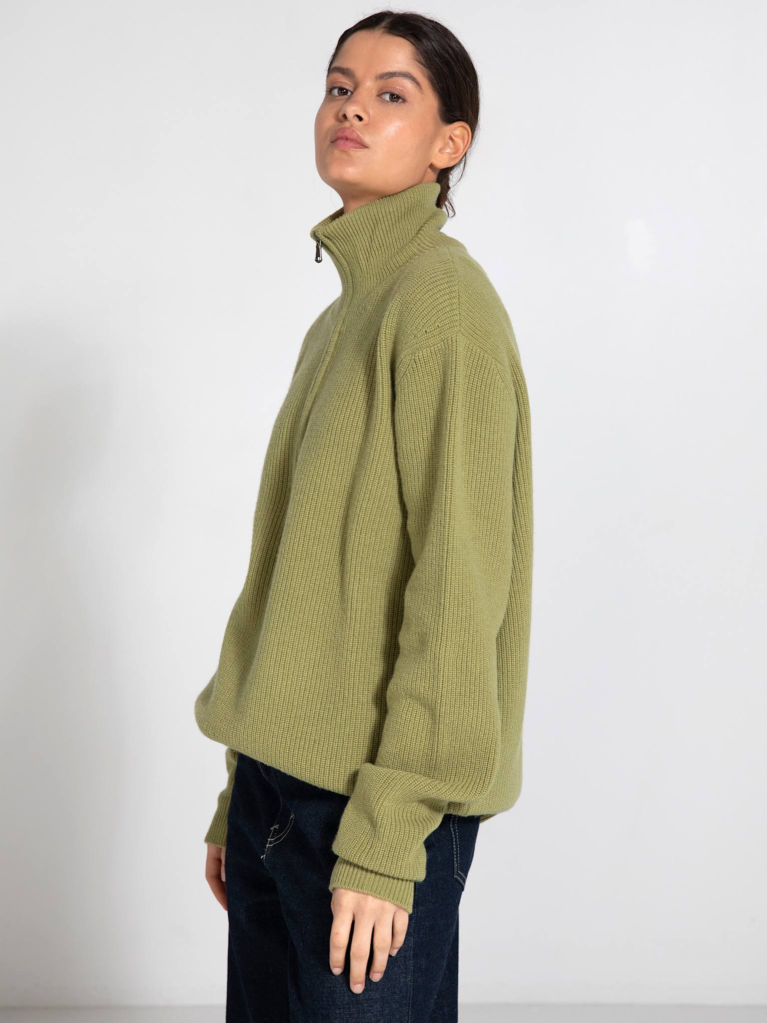 UMA ZIP KNIT - GREEN - Image 5