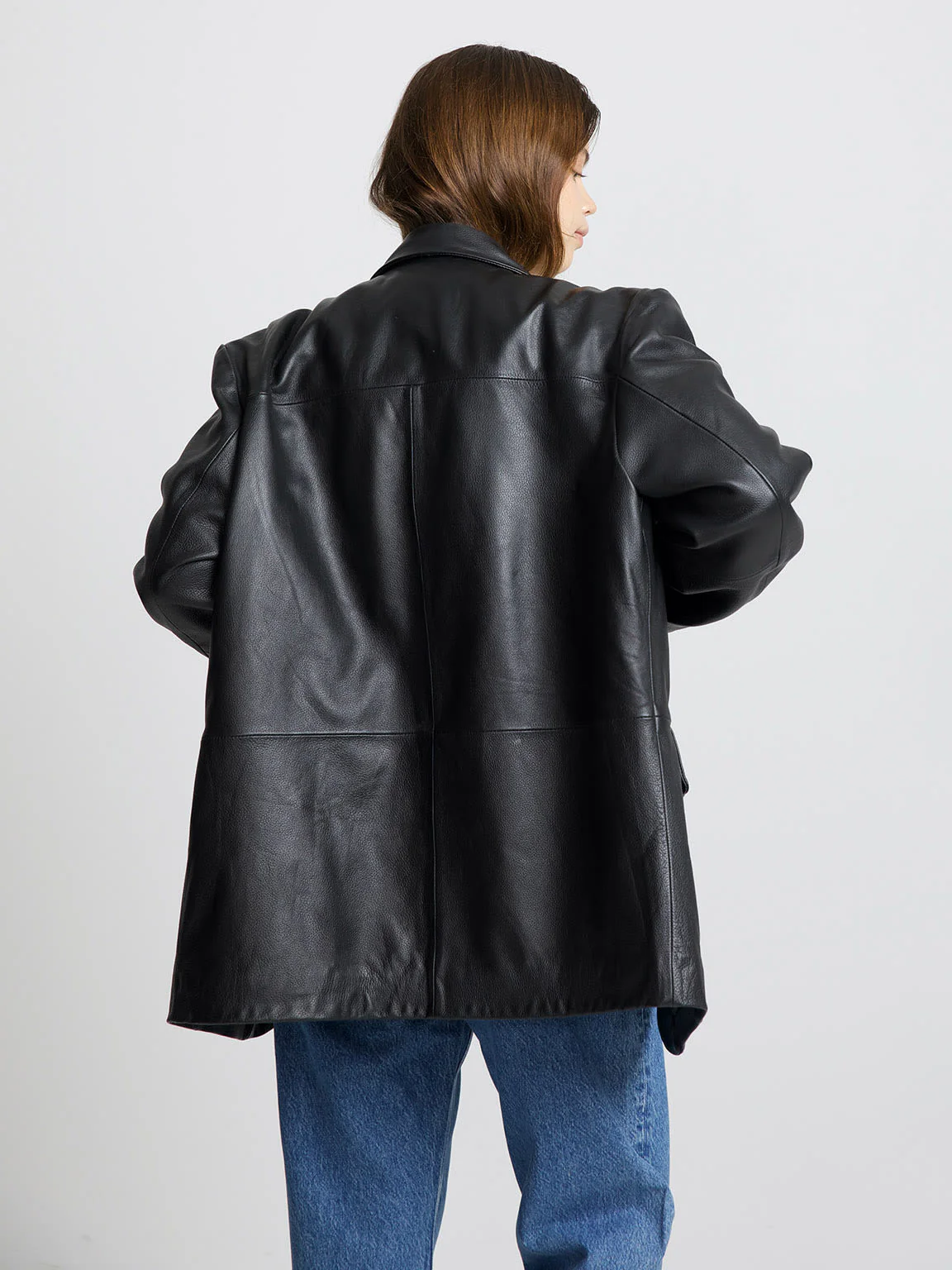 ZION LEATHER BLAZER - BLACK - Image 3