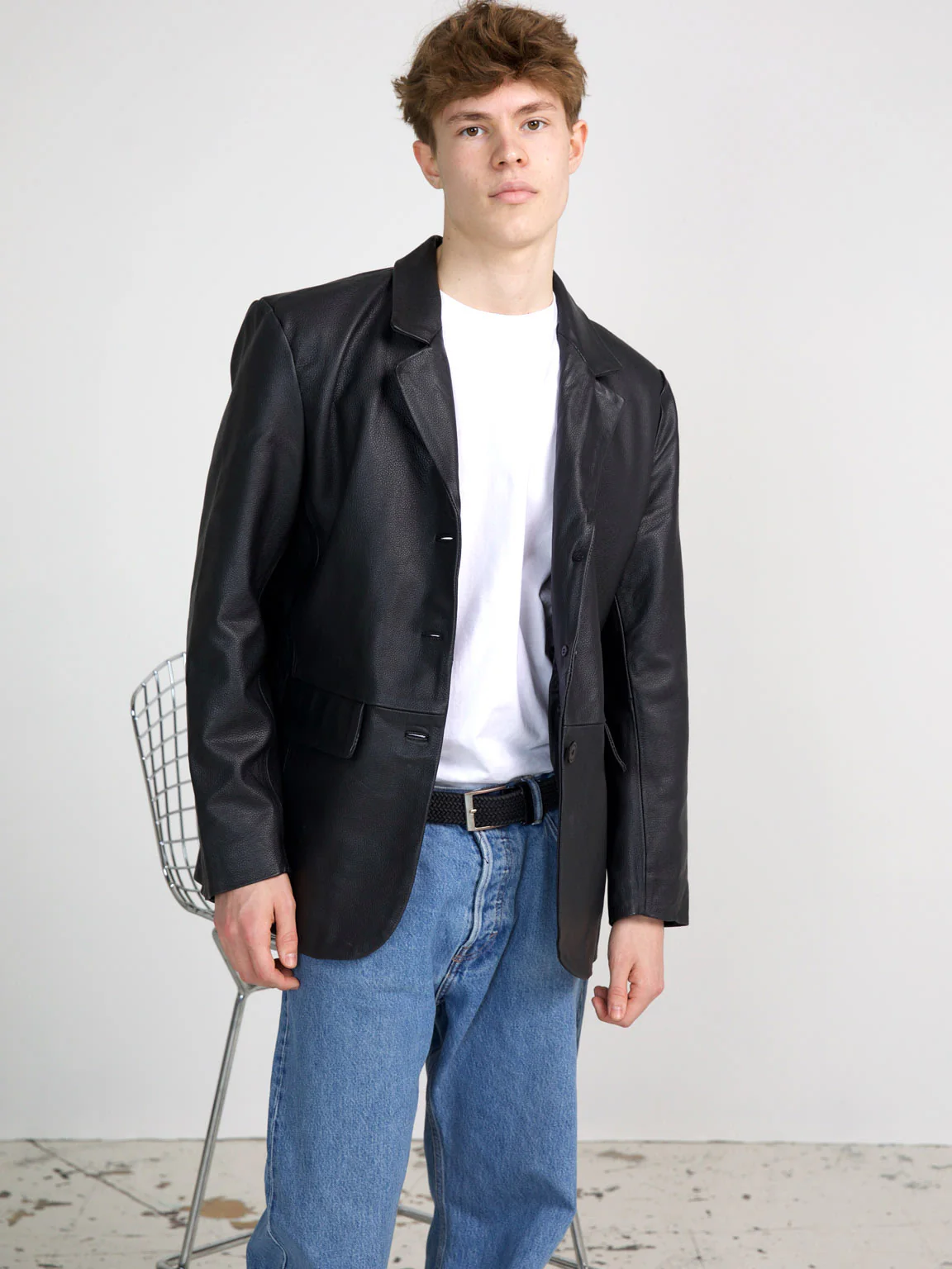 ZION LEATHER BLAZER - BLACK - Image 9