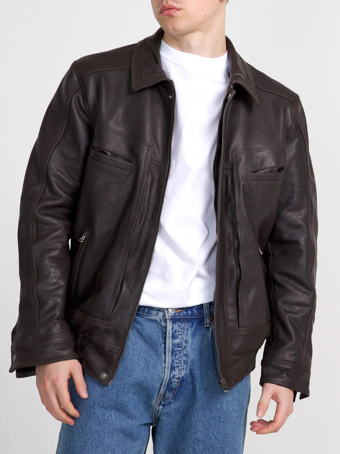 ZOLA LEATHER BOMBER - BROWN - Image 3