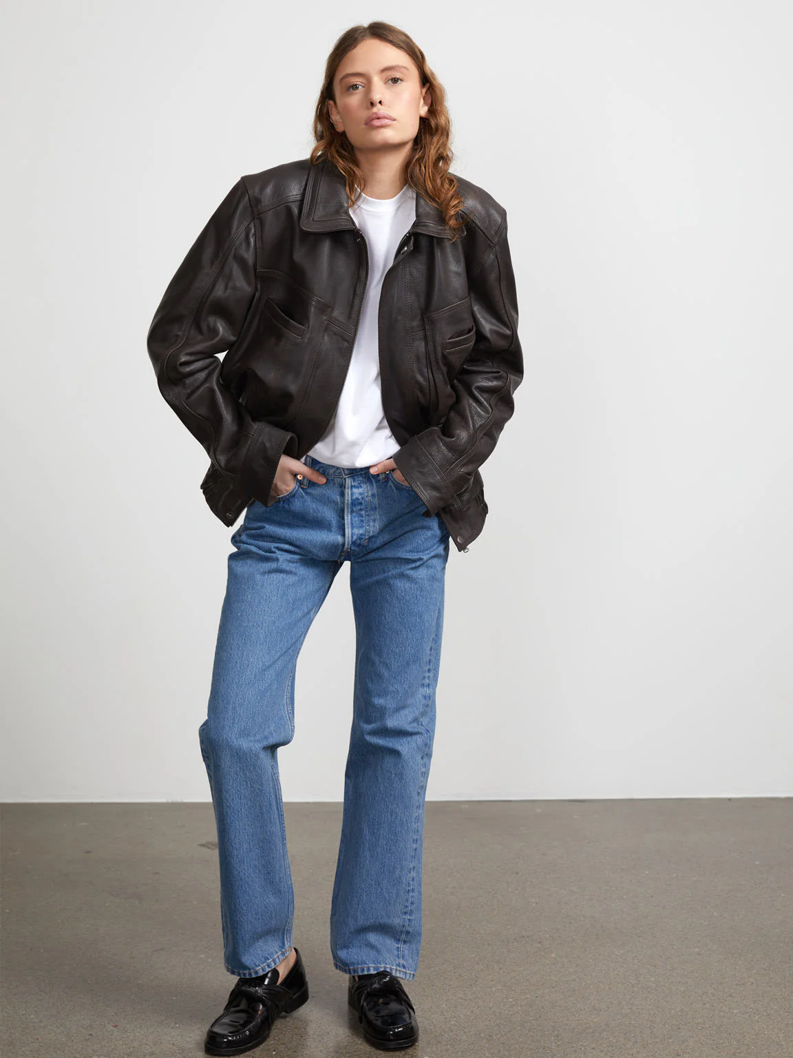 ZOLA LEATHER BOMBER - BROWN - Image 6